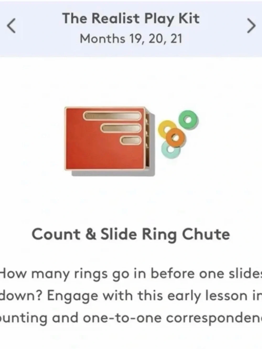 Lovevery Count and Slide Ring Chute Wooden Montessori baby toddler Toy